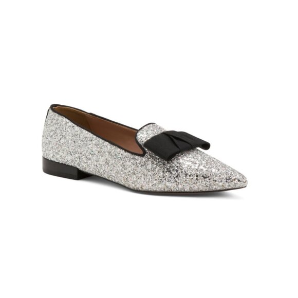 LINEA PAOLO Black Glitter Melrose Glitter Flats - Picture 1 of 2